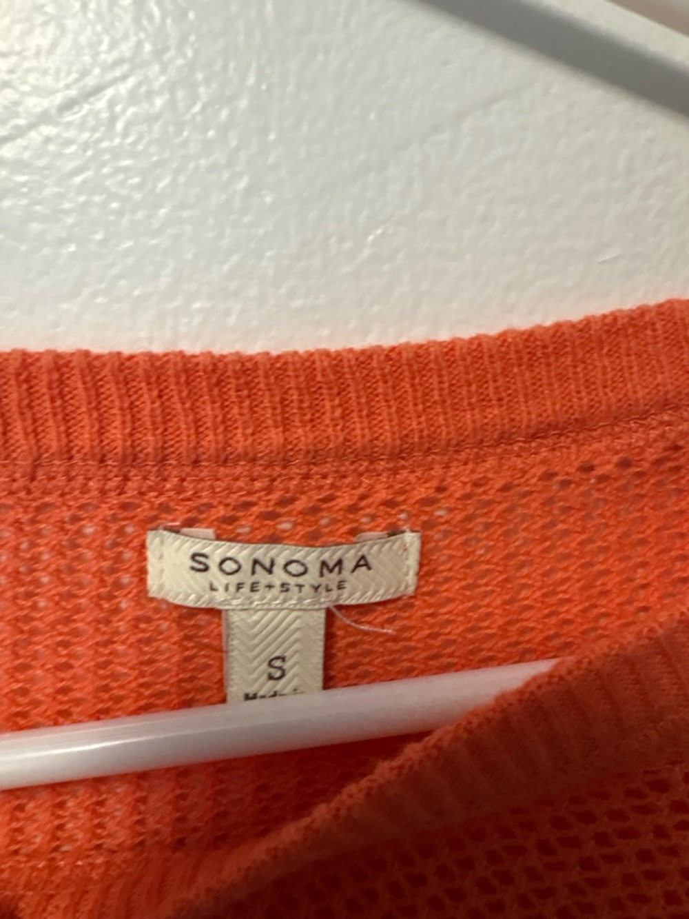 Sonoma Women's Scoop Neck Lightweight Orange Sweater